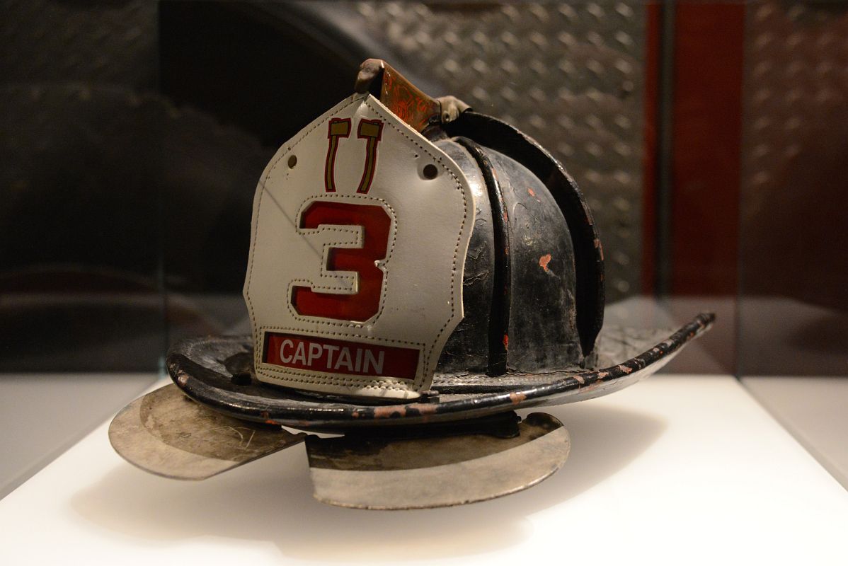 26C Helmet Worn By New York City Fire Department Captain Patrick John Brown on September 11, 2001 In The Center Passage 911 Museum New York